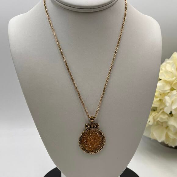 My Saint My Hero Virgin Mary Reversible Gold Tone Necklace - Picture 2 of 8